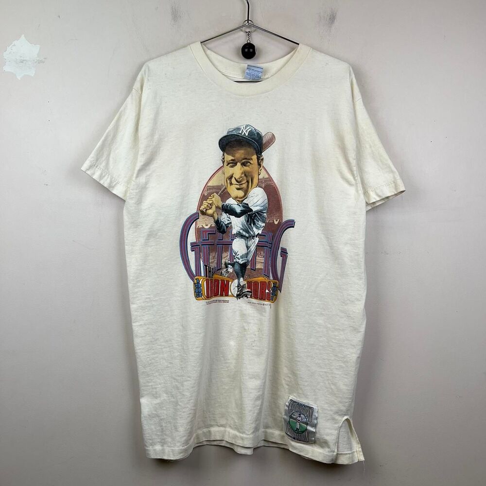 Vintage New York Yankees Lou Gehrig Tee Shirt Size XL
